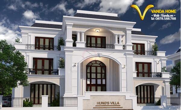 Thiết kế kiến trúc biệt thự tân cổ điển Vanda.vn - Công Ty Cổ Phần Kiến Trúc & Nội Thất VANDA
